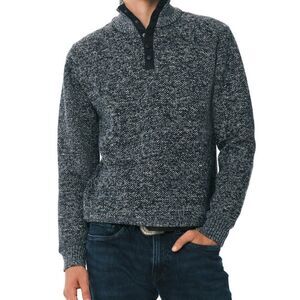 NWT-BUFFALO David Bitton Weebery Polar Fleece Lined Button Up Sweater Sz: M Blue